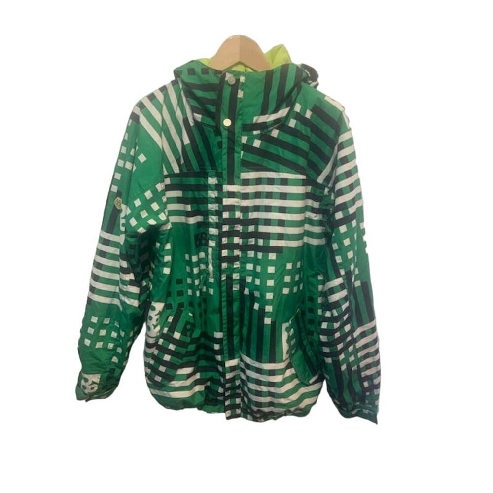 686 Snowboard ski jacket coat green Mannual Grid men's size S